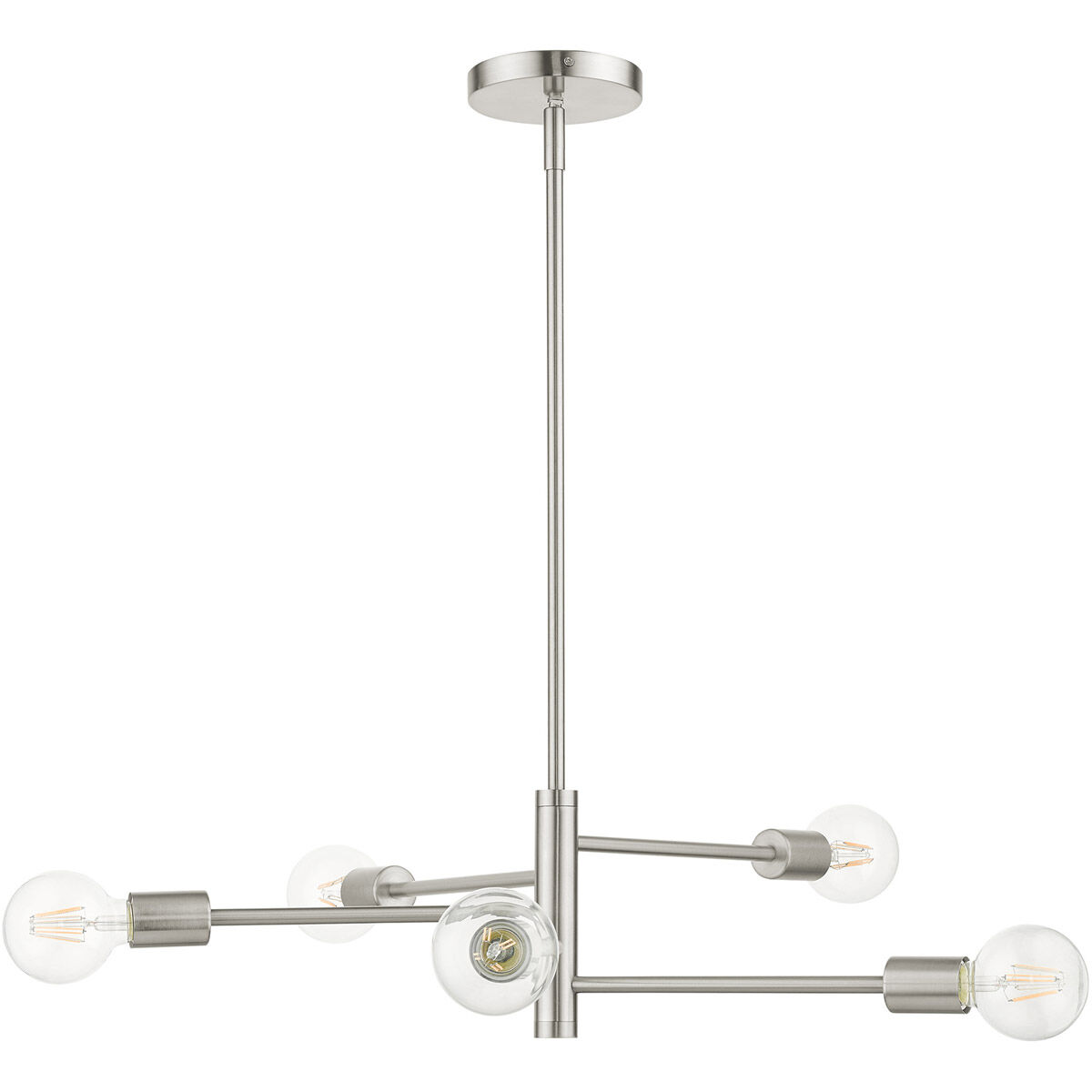 Bannister 5 Light 24 inch Brushed Nickel Chandelier Ceiling Light
