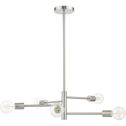 Bannister 5 Light 24 inch Brushed Nickel Chandelier Ceiling Light