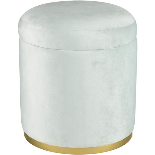 Raina 18 inch Pale Blue with Brass Ottoman