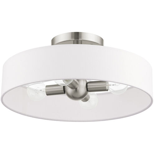 Venlo 4 Light 14 inch Brushed Nickel Semi Flush Ceiling Light