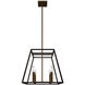 Fulton LED 48 inch Bronze with Heirloom Brass Indoor Linear Foyer Light Ceiling Light