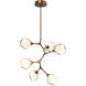 Gem LED 30 inch Burnished Bronze Chandelier Ceiling Light in 3000K LED, Amber, Modern Vine