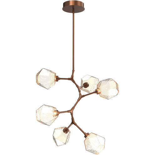 Gem LED 30 inch Burnished Bronze Chandelier Ceiling Light in 3000K LED, Amber, Modern Vine