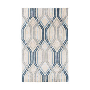 Banshee 96 X 60 inch Dark Blue/Charcoal/Sky Blue/Taupe/Light Gray/Beige Rugs, Wool and Viscose