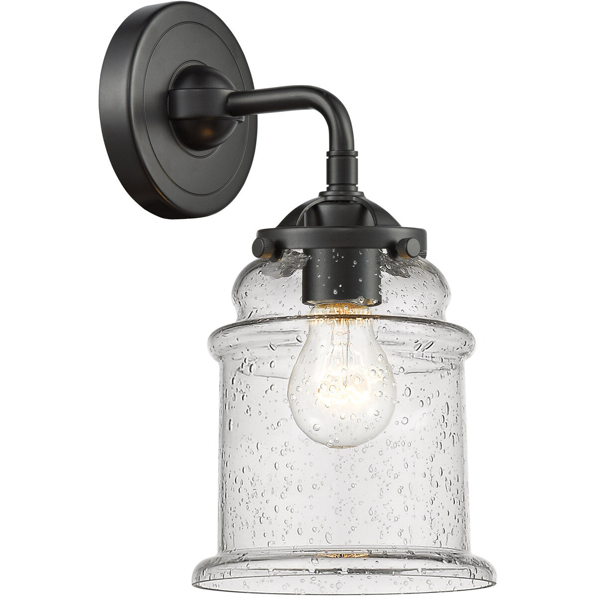 Nouveau Canton 1 Light 6 inch Oil Rubbed Bronze Sconce Wall Light in Seedy Glass, Nouveau