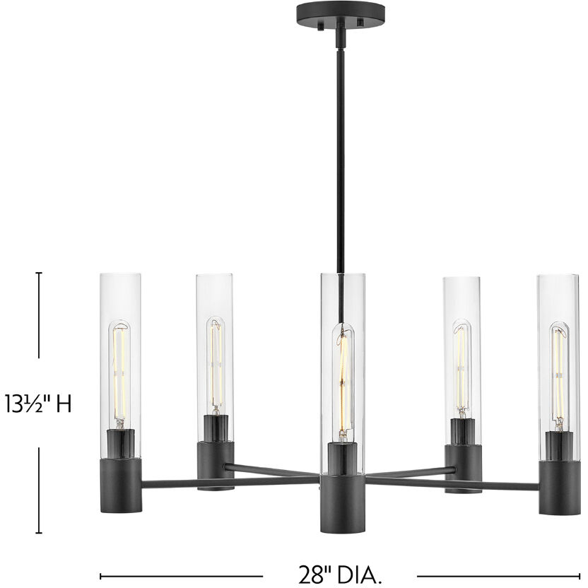 Shea LED 28 inch Black Chandelier Ceiling Light