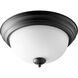 Fort Worth 2 Light 14 inch Noir Flush Mount Ceiling Light, Quorum Home