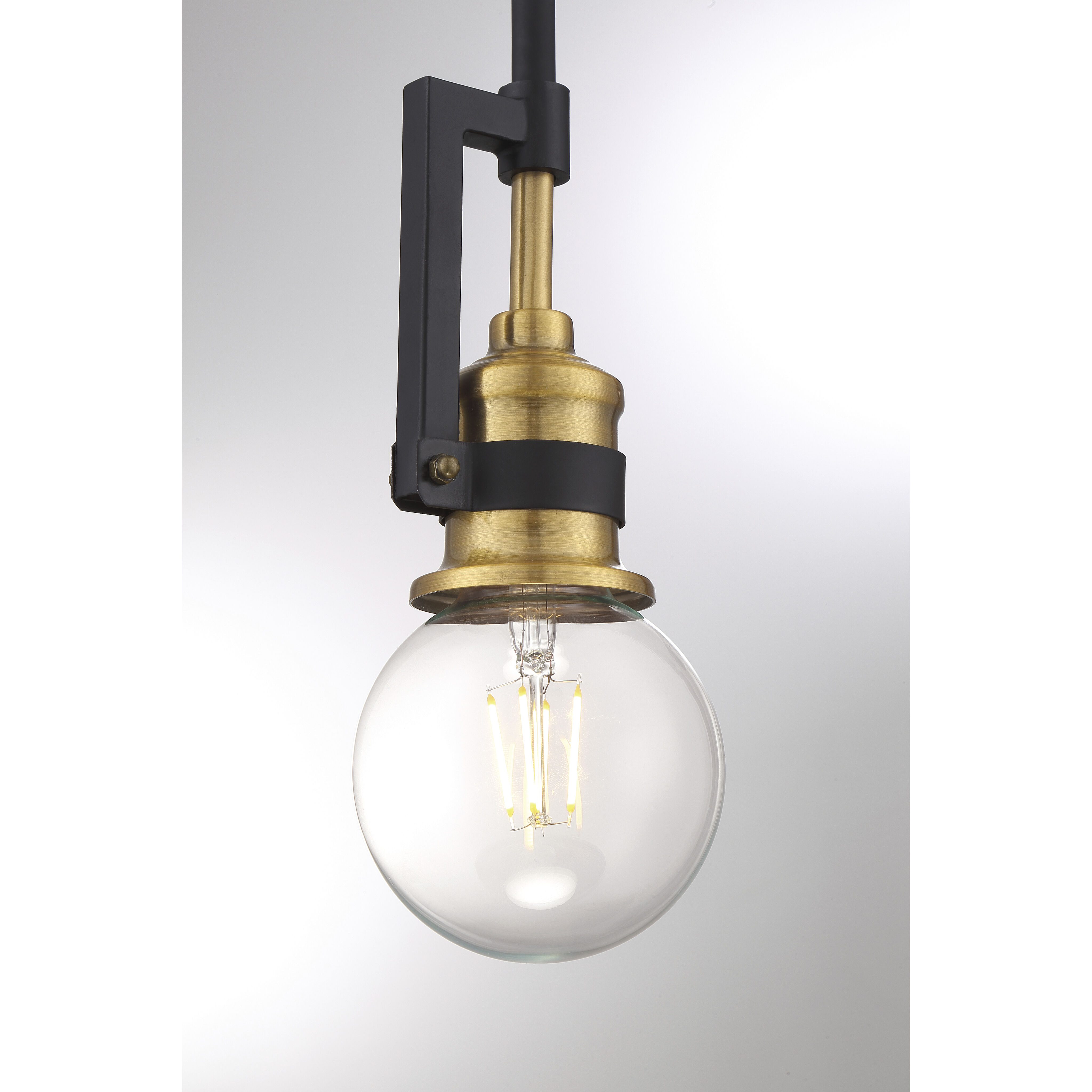 Intention 1 Light 3 inch Warm Brass and Black Mini Pendant Ceiling Light
