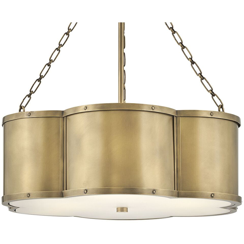 Chance 3 Light 22 inch Heritage Brass Indoor Chandelier Ceiling Light