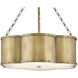 Chance LED 22 inch Heritage Brass Indoor Chandelier Ceiling Light