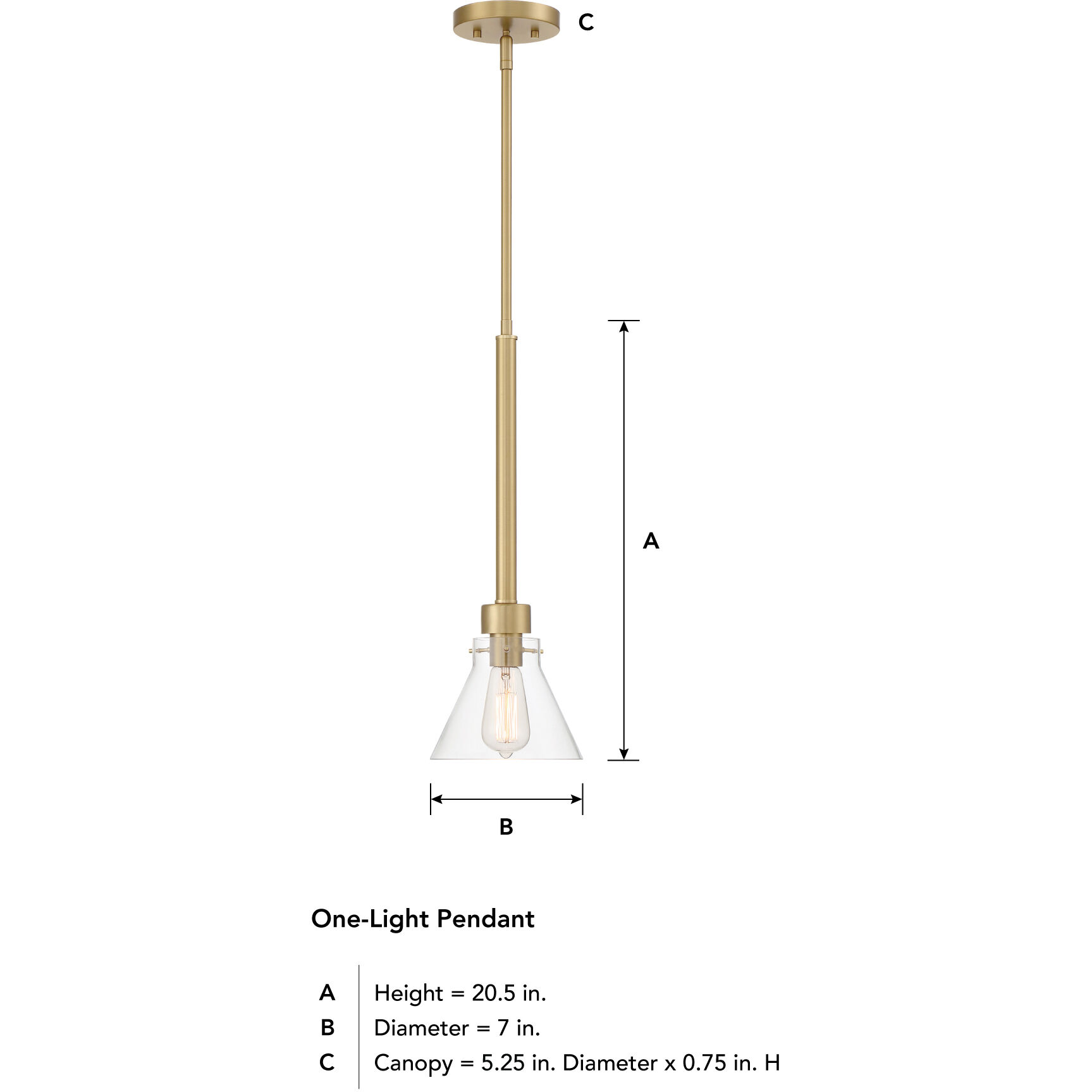 Willow Creek 1 Light 7 inch Brushed Gold Pendant Ceiling Light