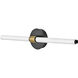 Kai LED 24.5 inch Black with Lacquered Brass Bath Wall Light