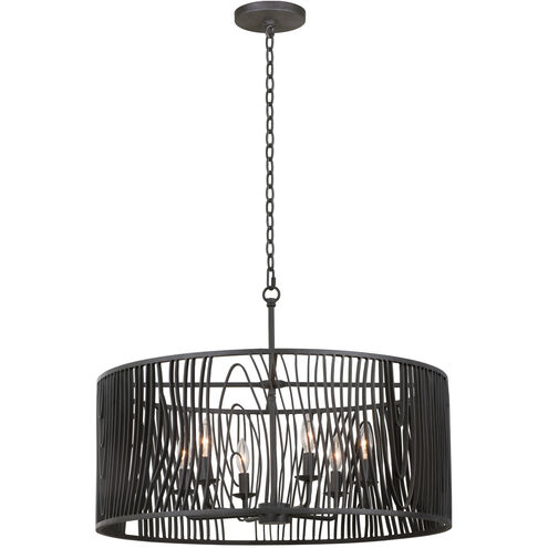 Morre 6 Light 28 inch Black Iron Pendant Ceiling Light