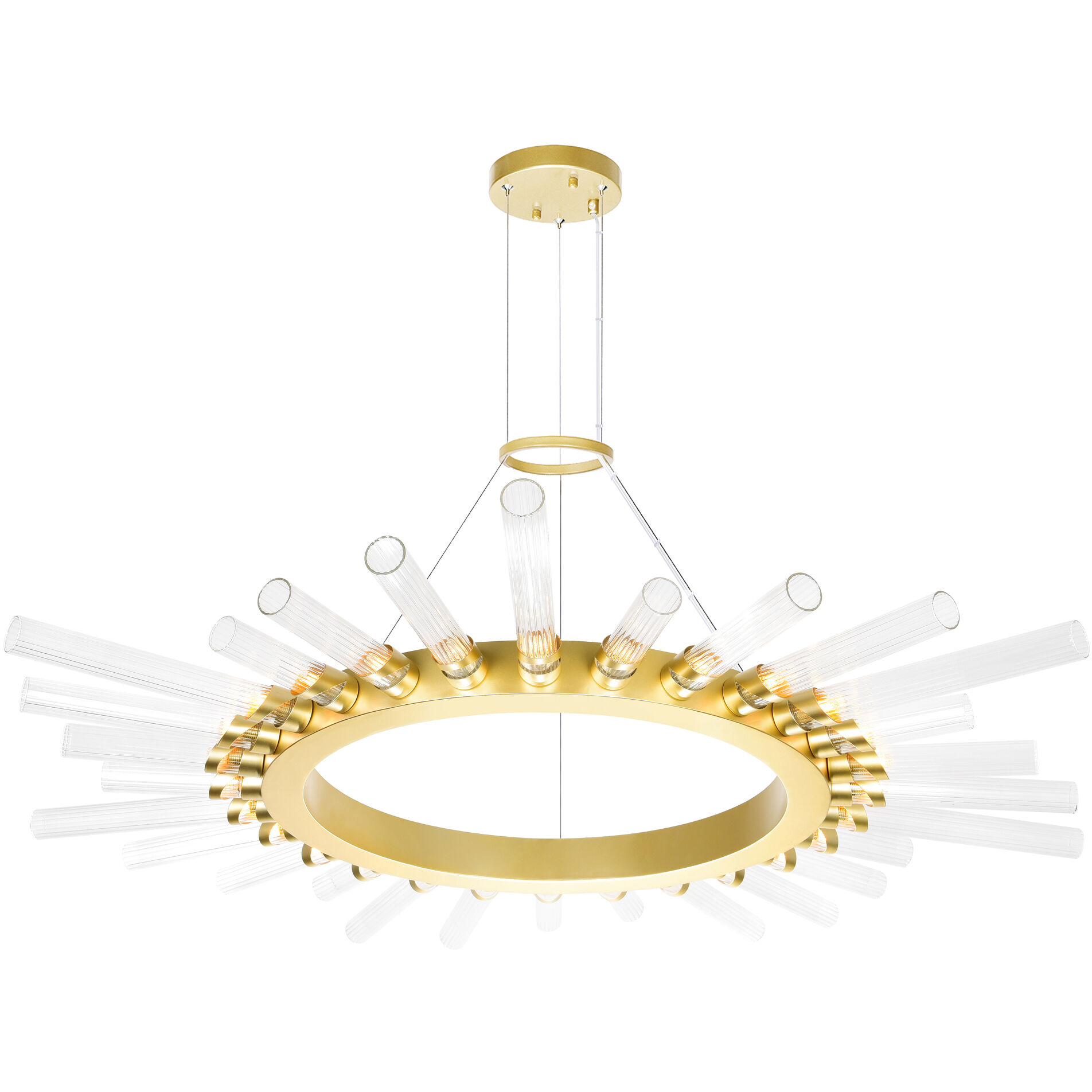 Collar LED 48 inch Satin Gold Chandelier Ceiling Light