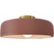 Radiance Collection - Spire LED 16 inch Canyon Clay and Brushed Brass Semi-Flush Ceiling Light in Dedicated LED, 16W x 6.5H, Form+Finish+Function