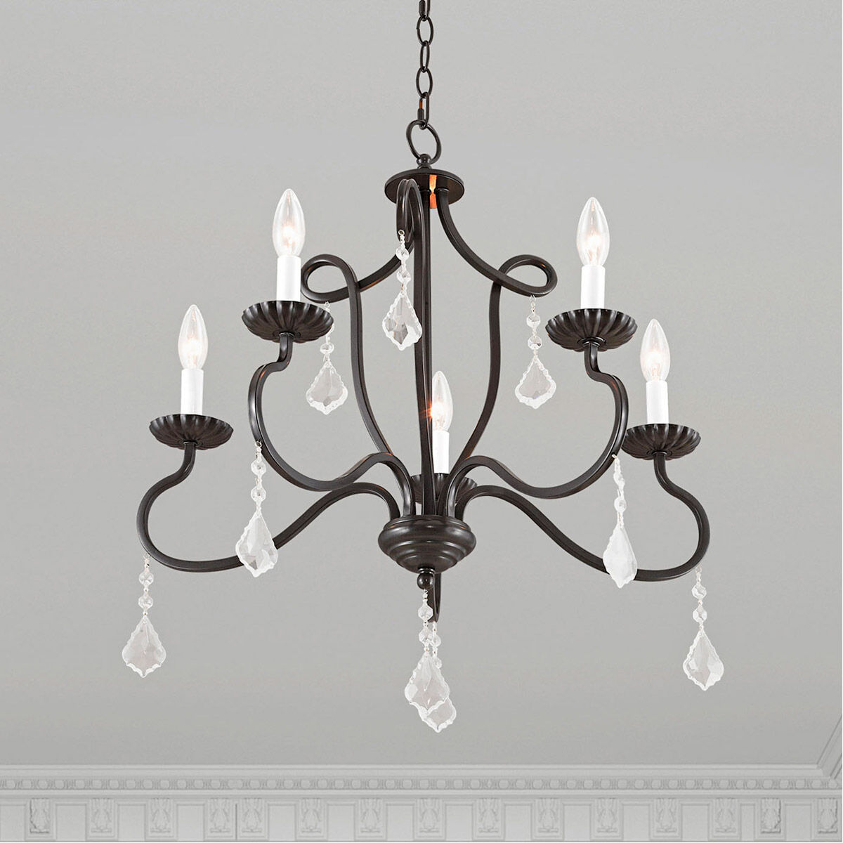 Callisto 5 Light 24 inch English Bronze Chandelier Ceiling Light