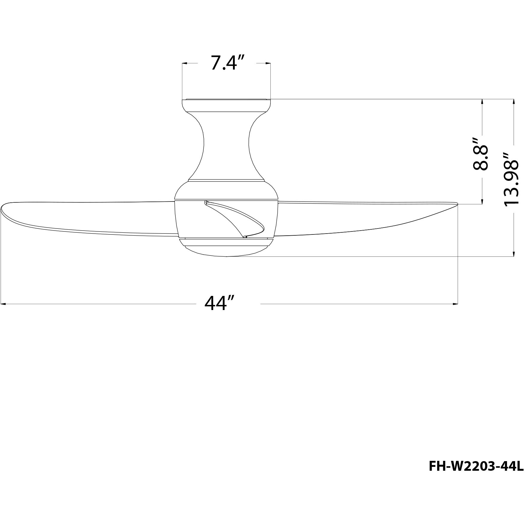 Corona 44 inch Soft Brass and Matte White with Matte White Blades Flush Mount Ceiling Fan in 3500K, Soft Brass Matte White