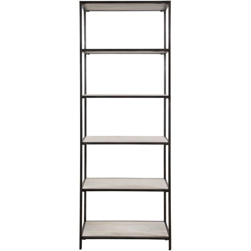 Baldwin 87 X 31 inch Gunmetal and White Washed Mango Wood Etagere