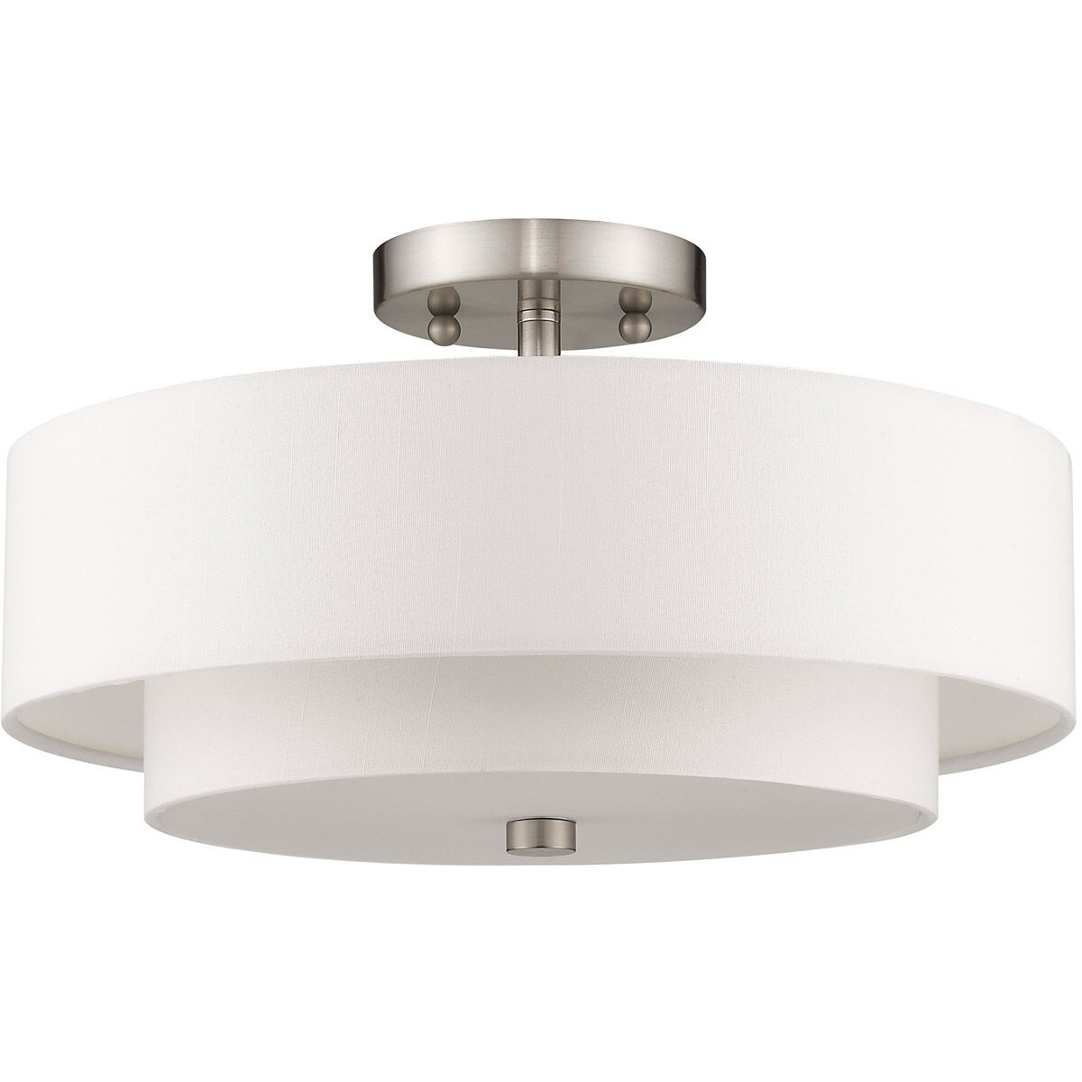 Claremont 3 Light 15 inch Brushed Nickel Semi-Flush Mount Ceiling Light