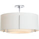 Exos 3 Light 22.9 inch Sterling Semi-Flush Ceiling Light in Natural Anna, Double Shade