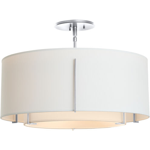 Exos 3 Light 22.9 inch Sterling Semi-Flush Ceiling Light in Natural Anna, Double Shade