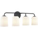 Laphia 4 Light 28 inch Matte Black Bathroom Vanity Light Wall Light