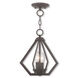 Prism 2 Light 11 inch Bronze Convertible Mini Chandelier/Ceiling Mount Ceiling Light
