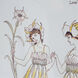 Smithsonian Black/White/Yellow Wall Art, Assorted Goddesses Close Encounters