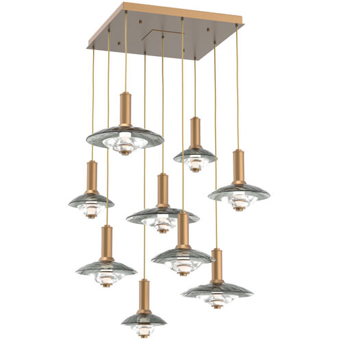Cirrus LED 37 inch Novel Brass Multi-Pendant Ceiling Light in Smoke Granite