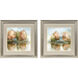 Treeline Sunrise Pink and Brown and Blue and Green Framed Art, Propac