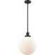 Franklin Restoration Beacon 1 Light 12 inch Matte Black Mini Pendant Ceiling Light in Incandescent, Matte White, Franklin Restoration