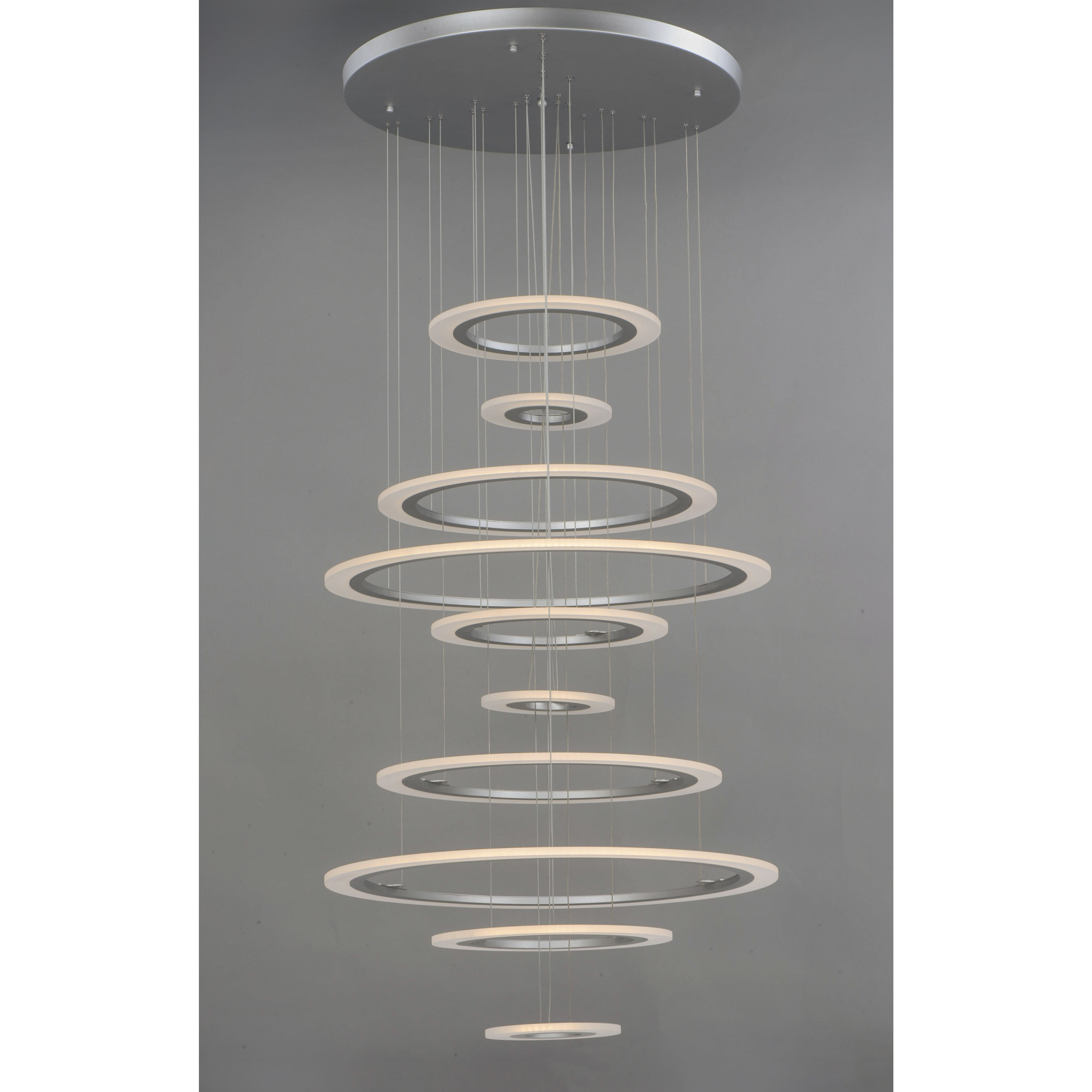 Saturn II LED LED 30 inch Matte Silver Multi-Light Pendant Ceiling Light