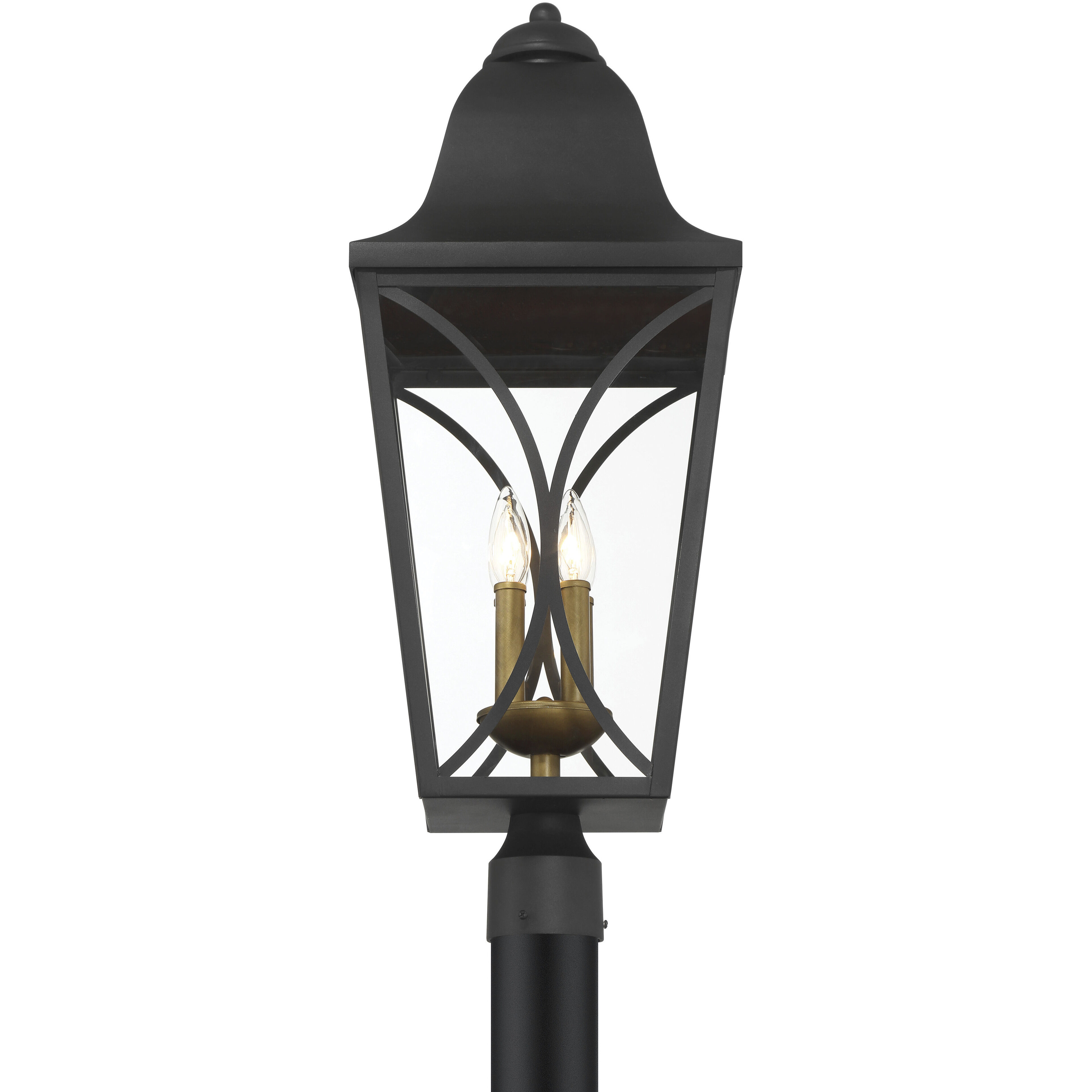Cardigan 4 Light 28.25 inch Sand Coal and Olden Brass Outdoor Post Lantern, Great Outdoors