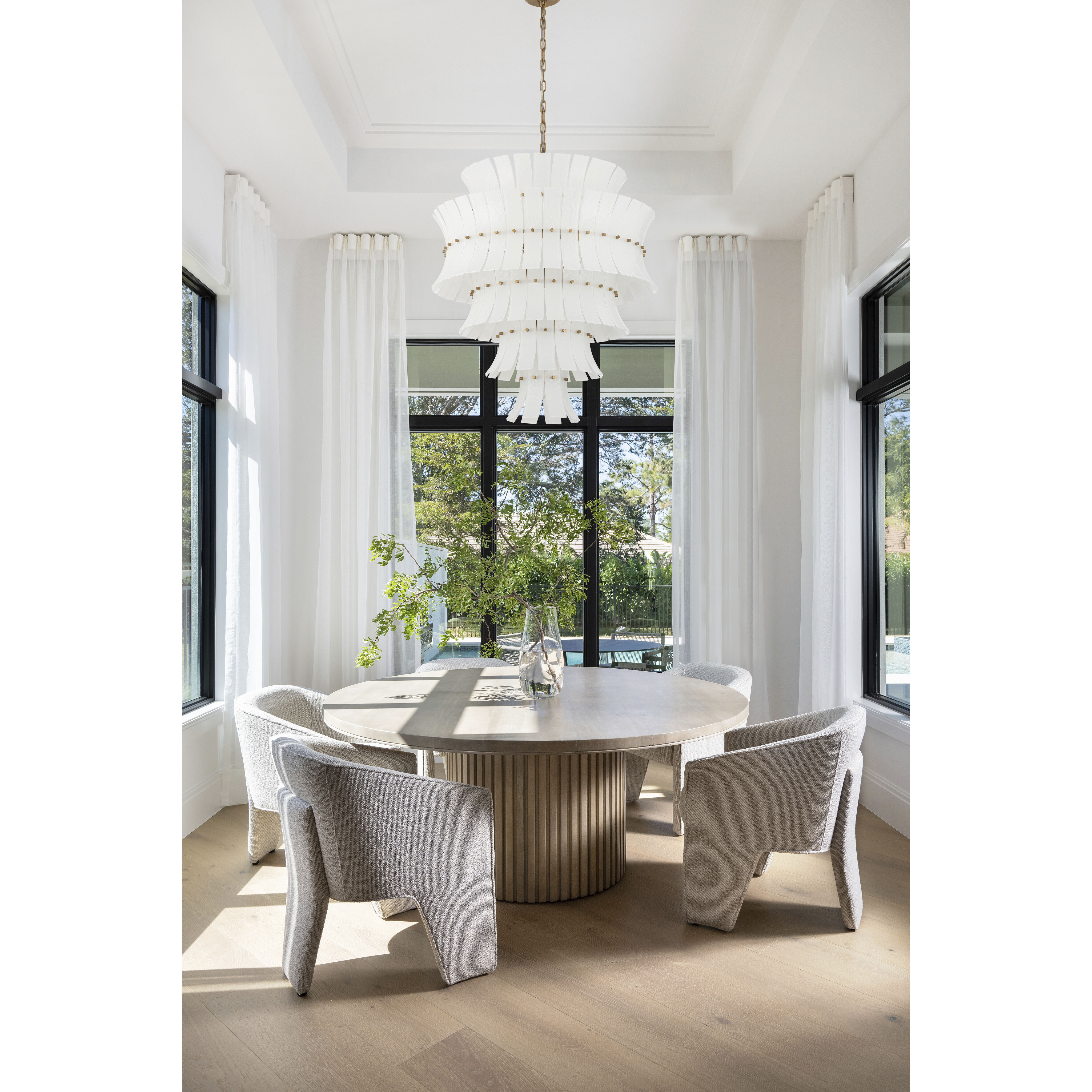 Abigail 21 Light 29.5 inch Aged Brass Chandelier Ceiling Light in White