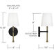 Hollis 1 Light 6 inch Matte Black with Hammered Gold Sconce Wall Light