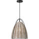 Sean Lavin Norman 1 Light 13.38 inch Midnight Black with Ash Wicker Pendant Ceiling Light