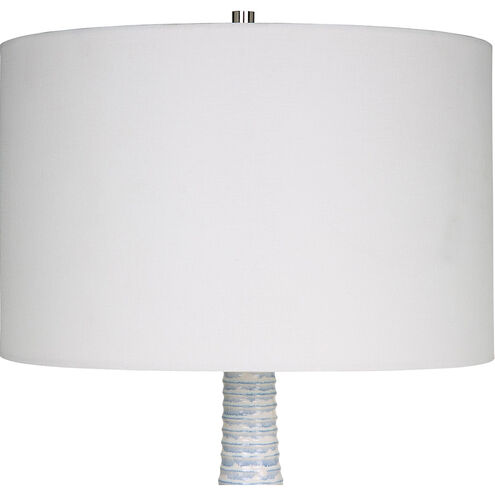 Clariot 32 inch 150.00 watt Blue and White Glaze with Polished Nickel Table Lamp Portable Light
