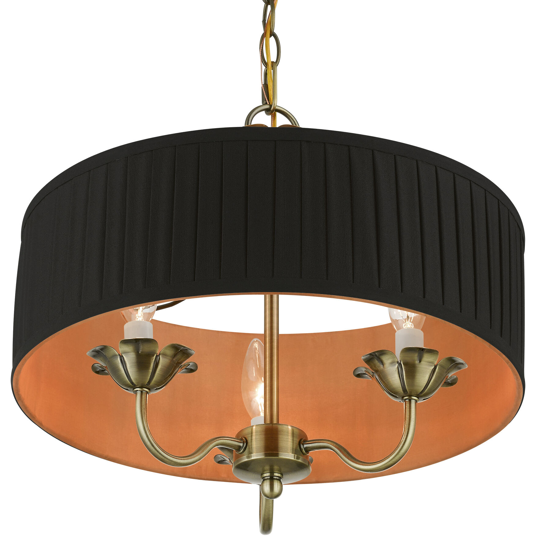 Harrington 3 Light 16 inch Antique Brass Pendant Chandelier Ceiling Light
