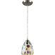 Gemstone 1 Light 6 inch Multicolor with Satin Nickel Mini Pendant Ceiling Light