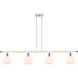 Ballston Athens 4 Light 48 inch White and Polished Chrome Island Light Ceiling Light in Matte White Glass