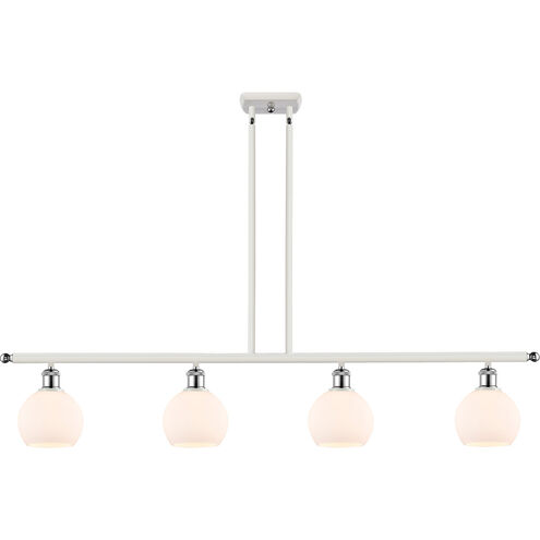 Ballston Athens LED 48 inch White and Polished Chrome Island Light Ceiling Light in Matte White Glass