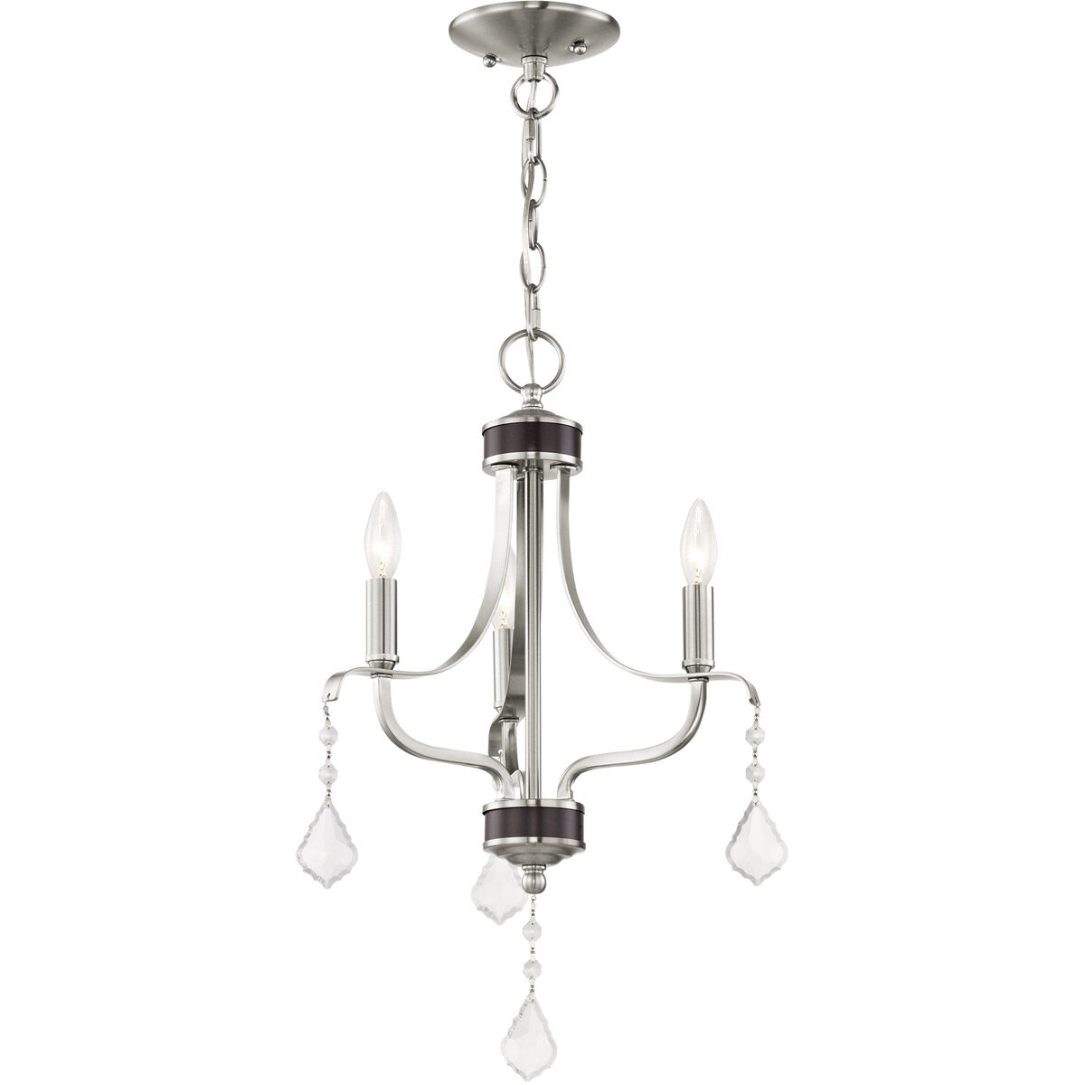 Laurel 3 Light 13 inch Brushed Nickel Mini Chandelier Ceiling Light