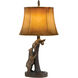 Bear 31 inch 150 watt Antique Bronze Table Lamp Portable Light
