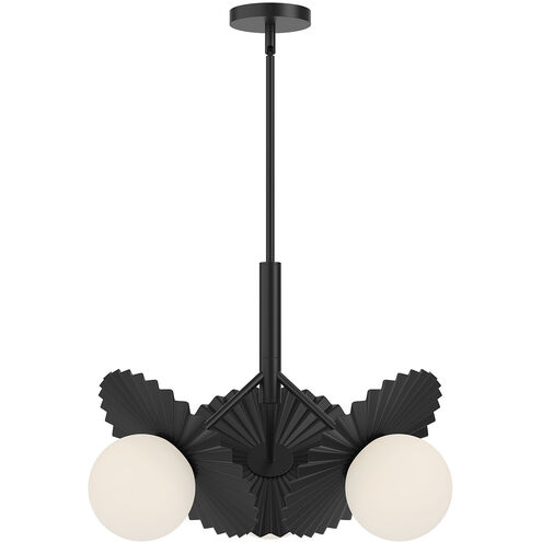 Alora Mood Plume 3 Light 22 inch Matte Black Chandelier Ceiling Light