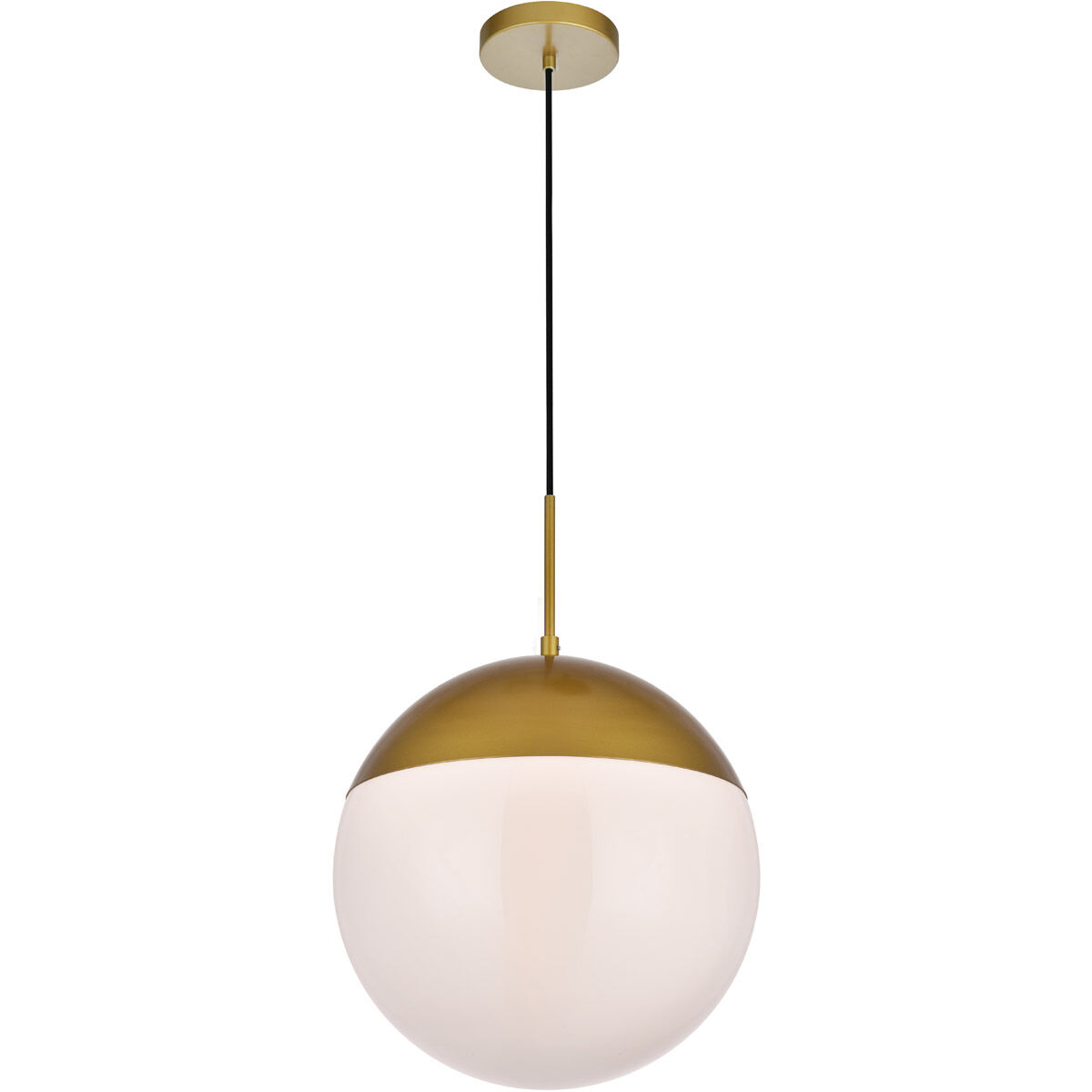 Eclipse 1 Light 14 inch Brass Pendant Ceiling Light
