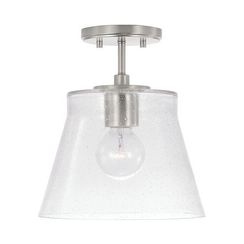 Baker 1 Light 10.5 inch Brushed Nickel Pendant Ceiling Light, Convertible Dual Mount