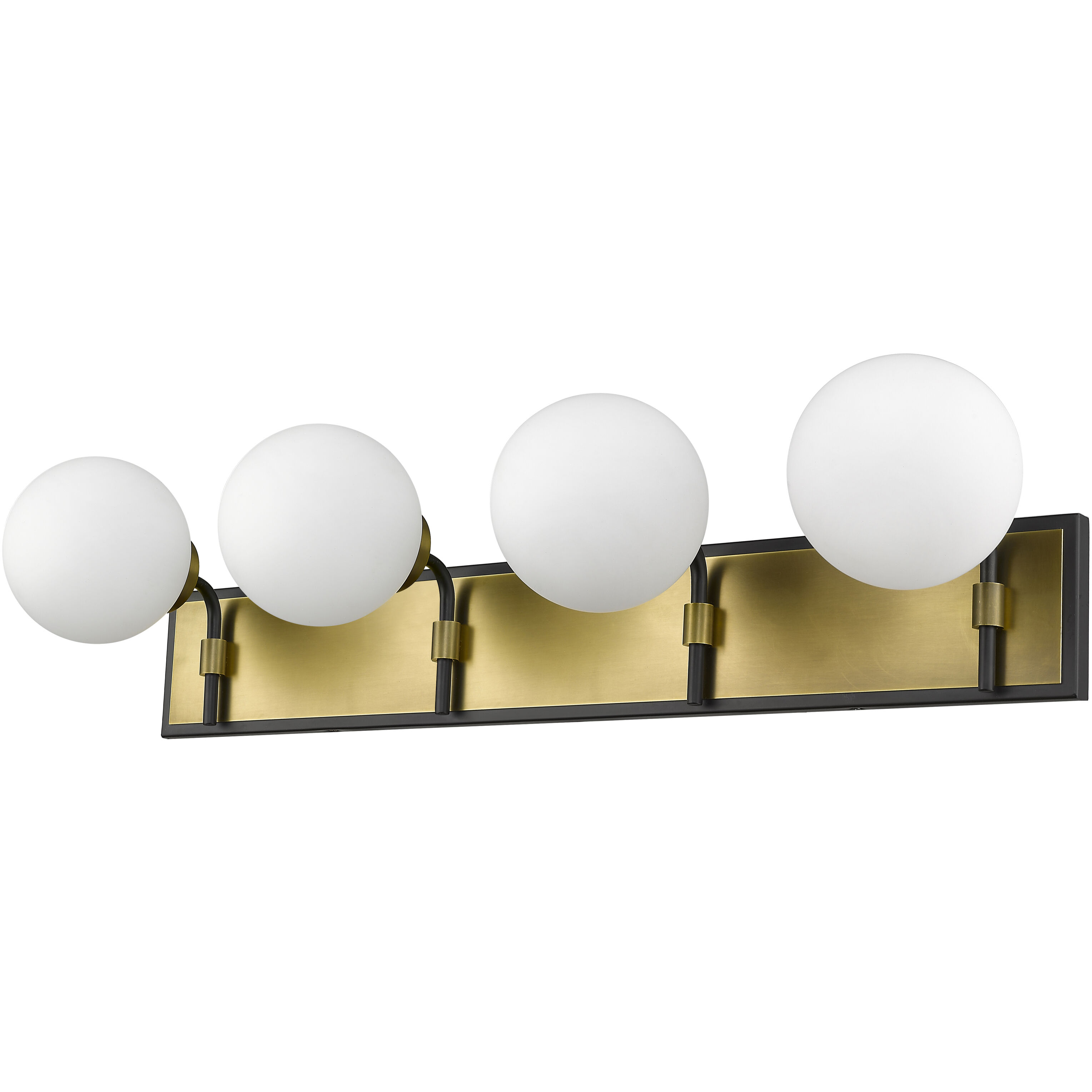 Parsons 4 Light 33.25 inch Matte Black and Olde Brass Vanity Wall Light