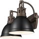 Duncan 2 Light 16.5 inch Rubbed Bronze Bath Vanity Light Wall Light in Matte Black