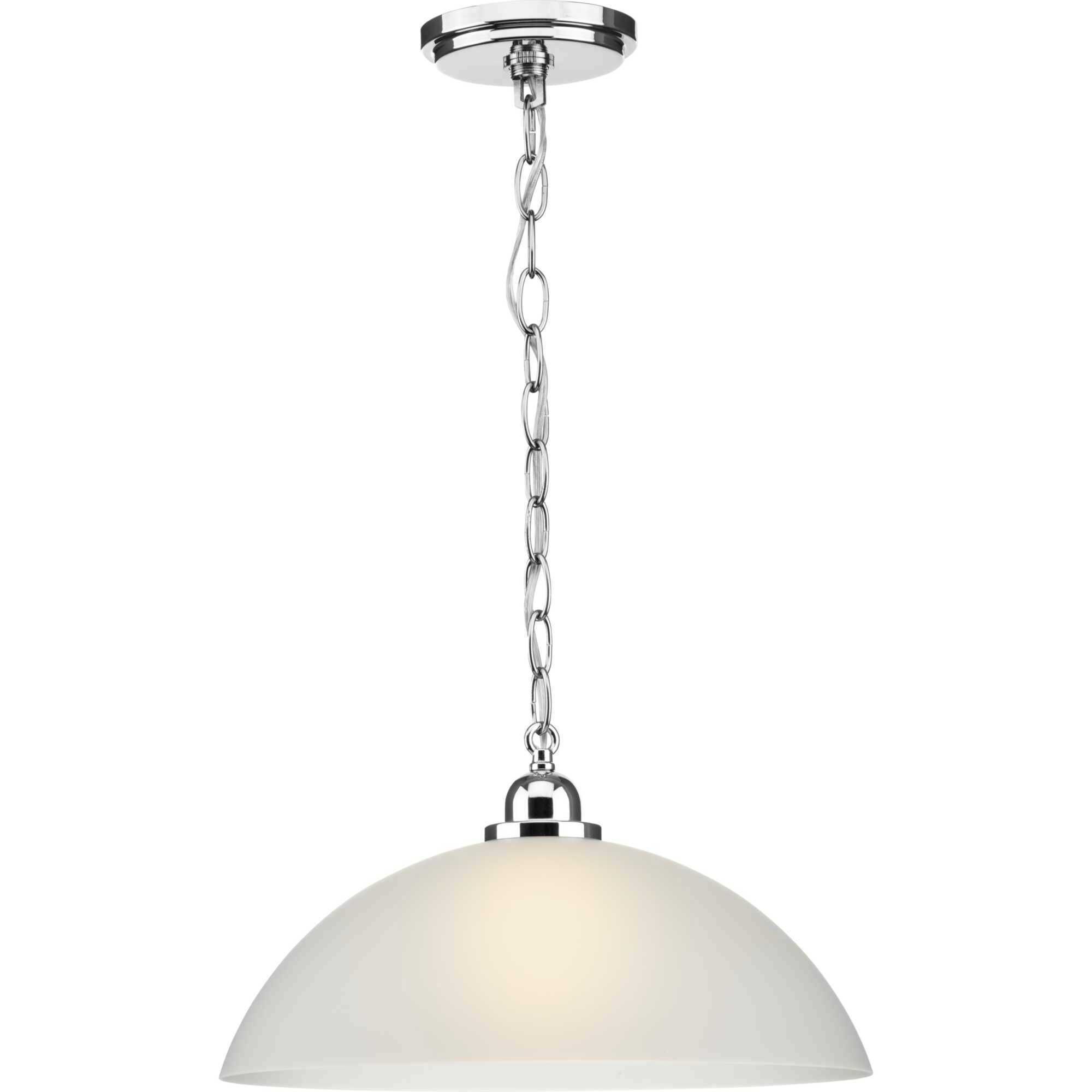 Classic Dome 1 Light 15 inch Polished Chrome Pendant Ceiling Light