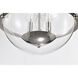 Amado 3 Light 14 inch Polished Nickel Semi Flush Mount Ceiling Light